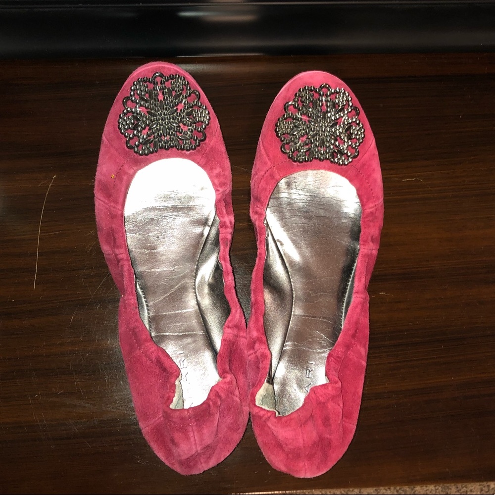 Tahari Red suede flats- Valerie